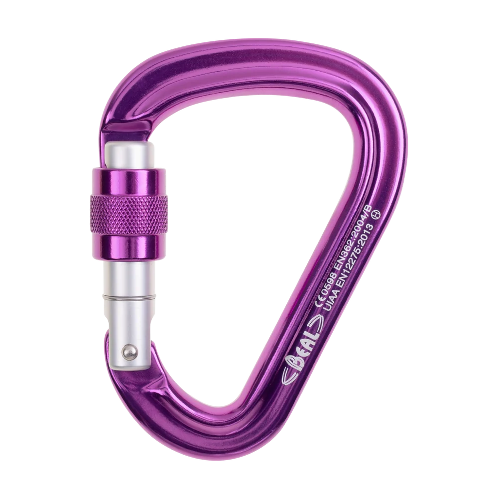 Beal Be Safe Fuschia Screwgate Carabiner