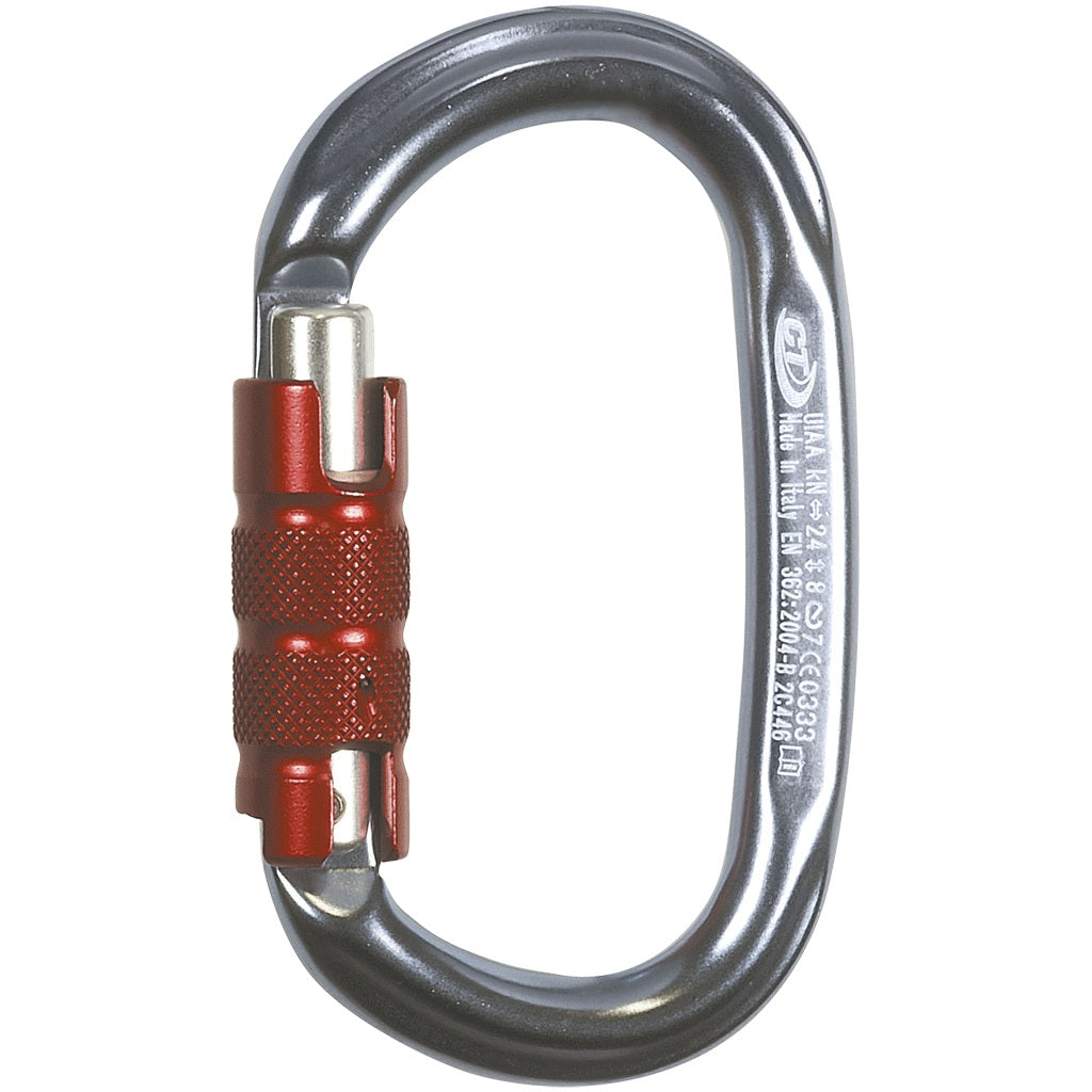 Climbing Technology Pillar TG Oval Triple-Lock Carabiner - Grey