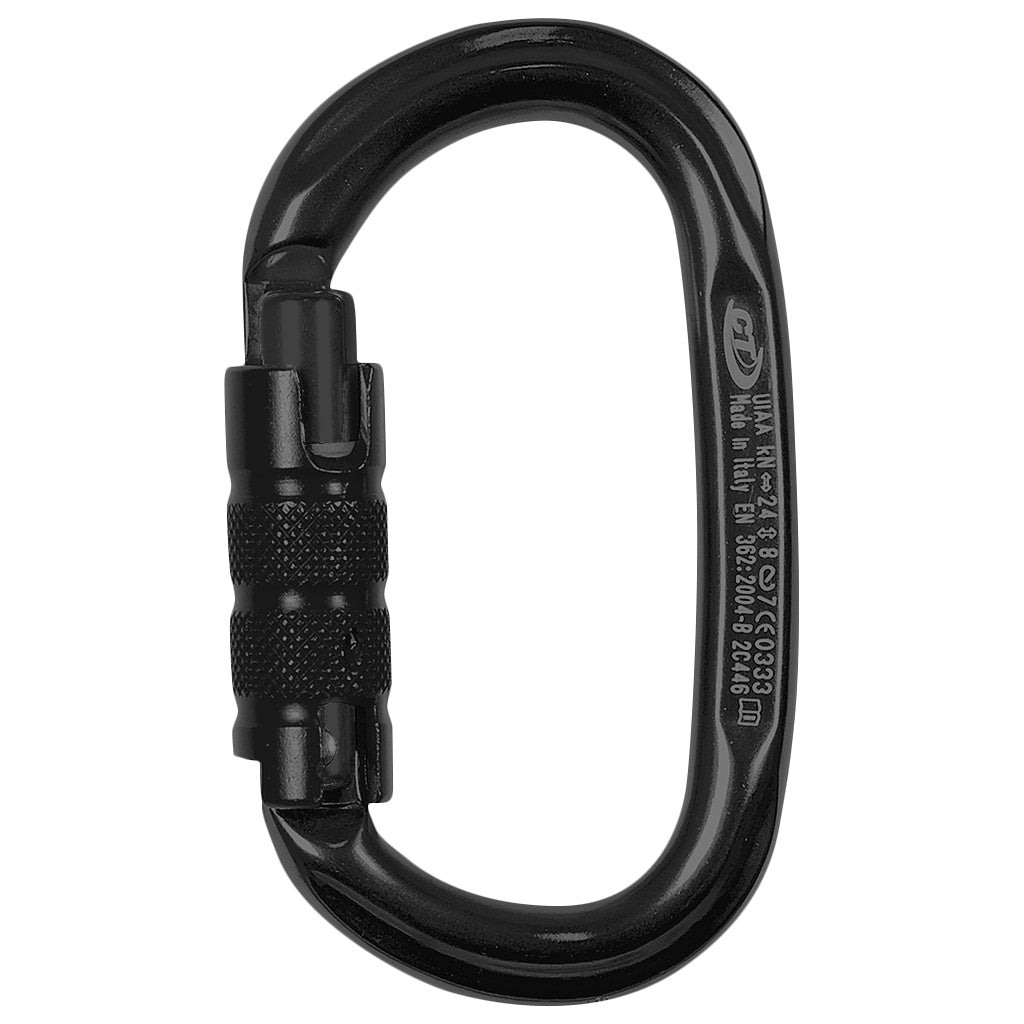 Climbing Technology Pillar TG Oval Triple-Lock Carabiner - Black